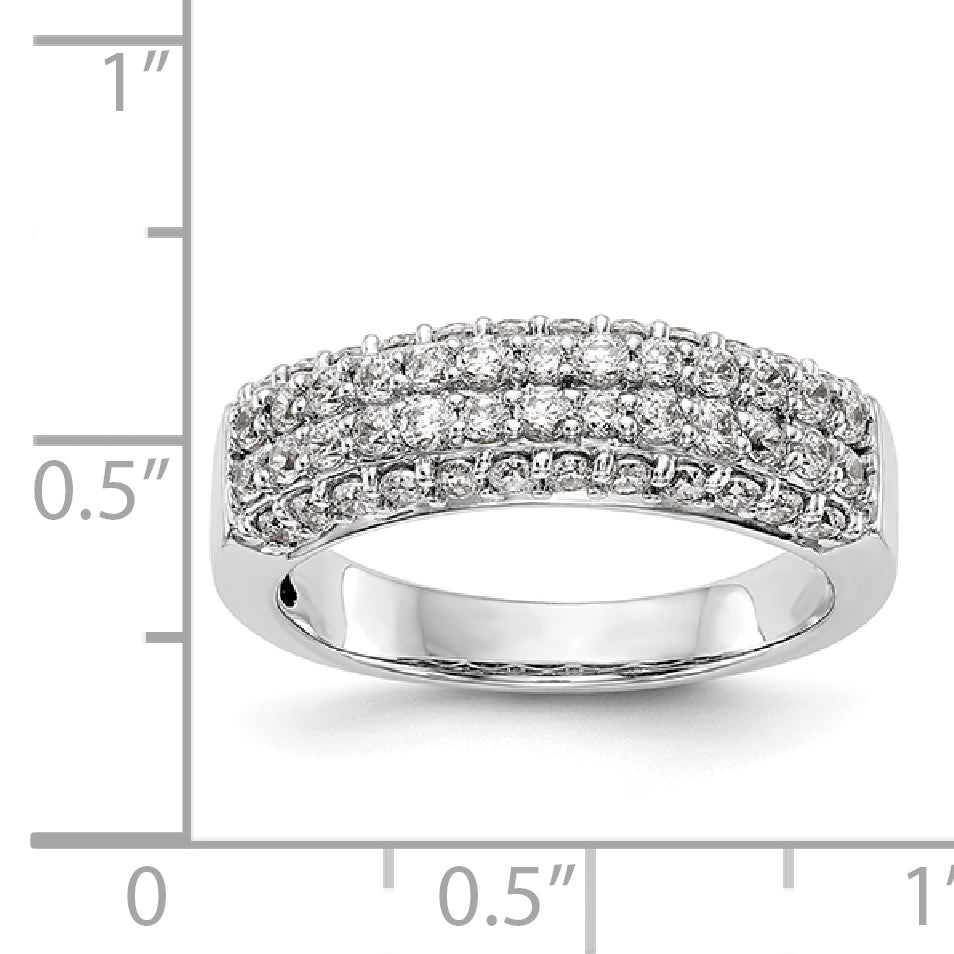 14K White Gold Diamond Band