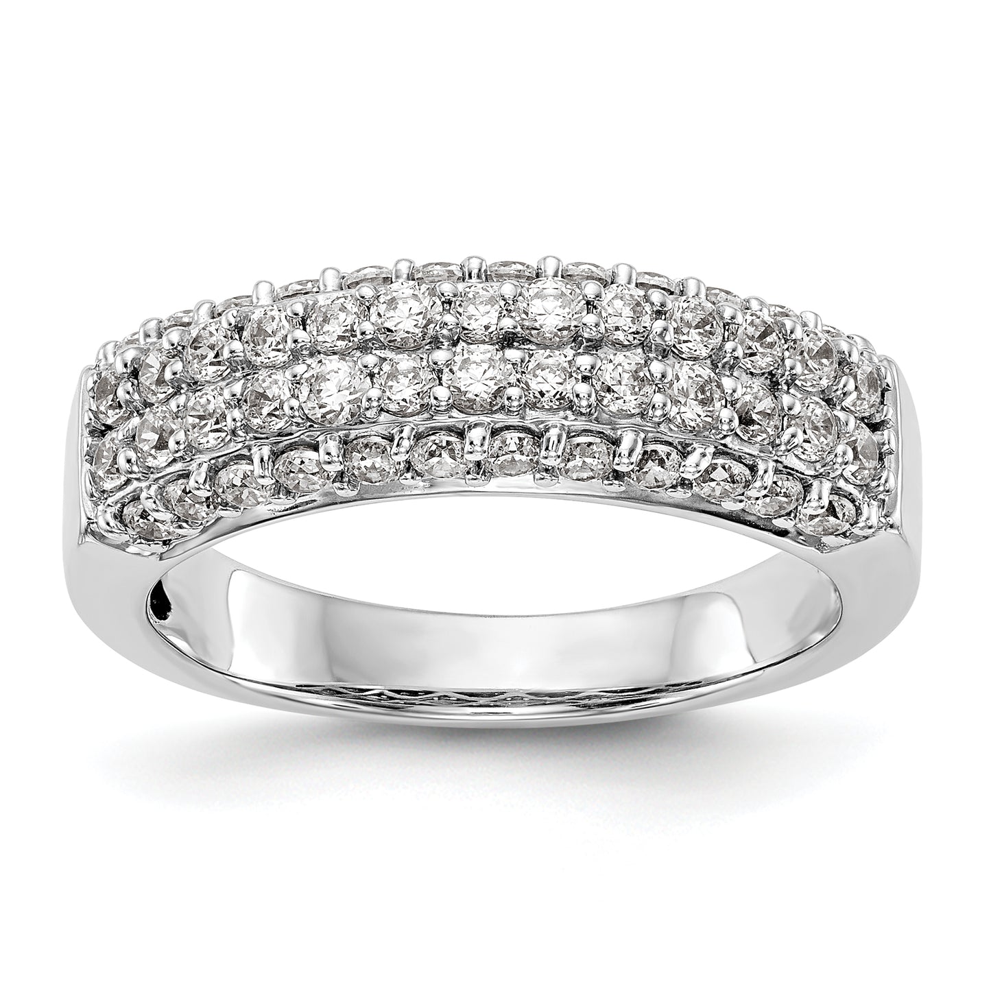 14K White Gold Diamond Band