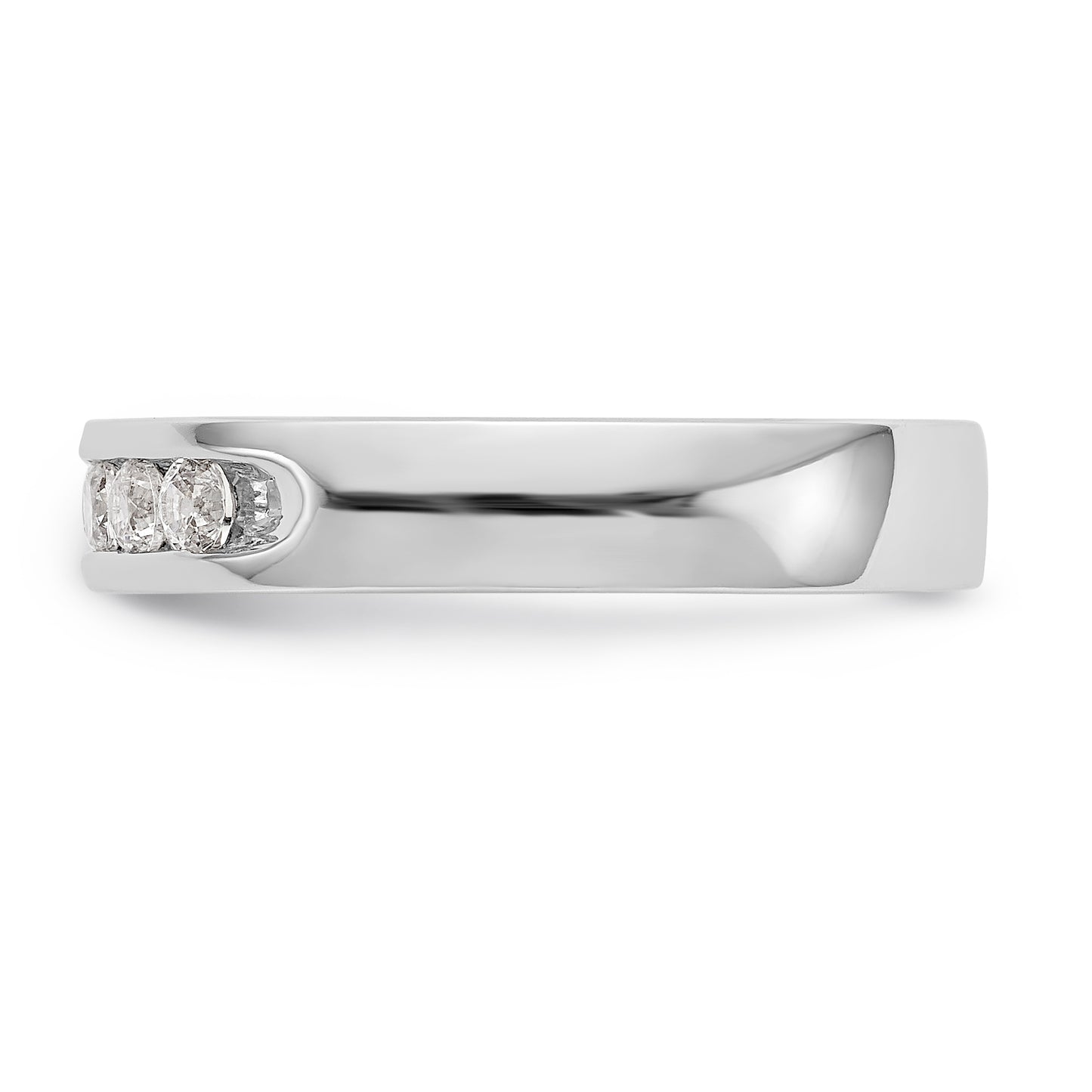 14K White Gold 5 Stone Diamond Channel Band