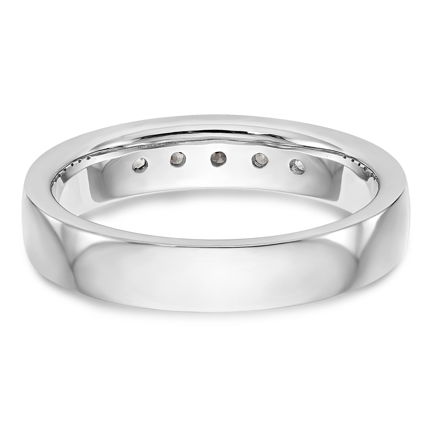 14K White Gold 5 Stone Diamond Channel Band