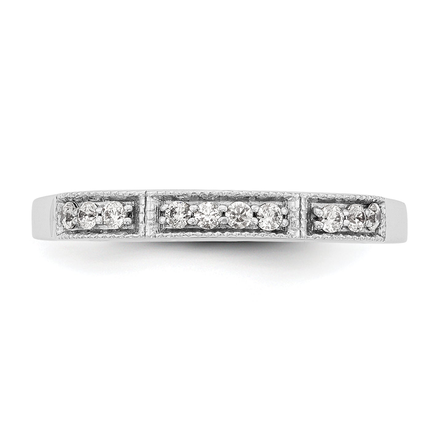 14K White Gold Diamond Band