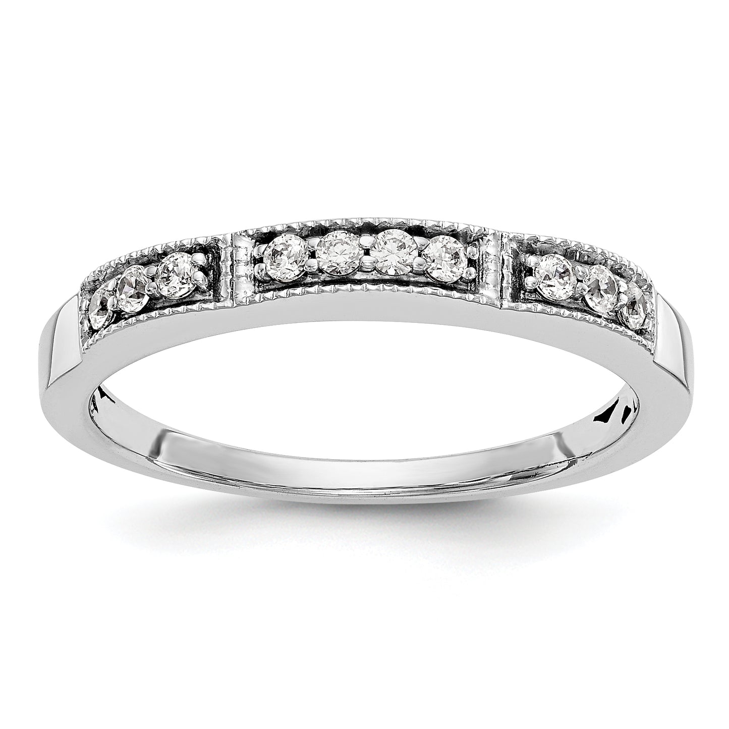 14K White Gold Diamond Band