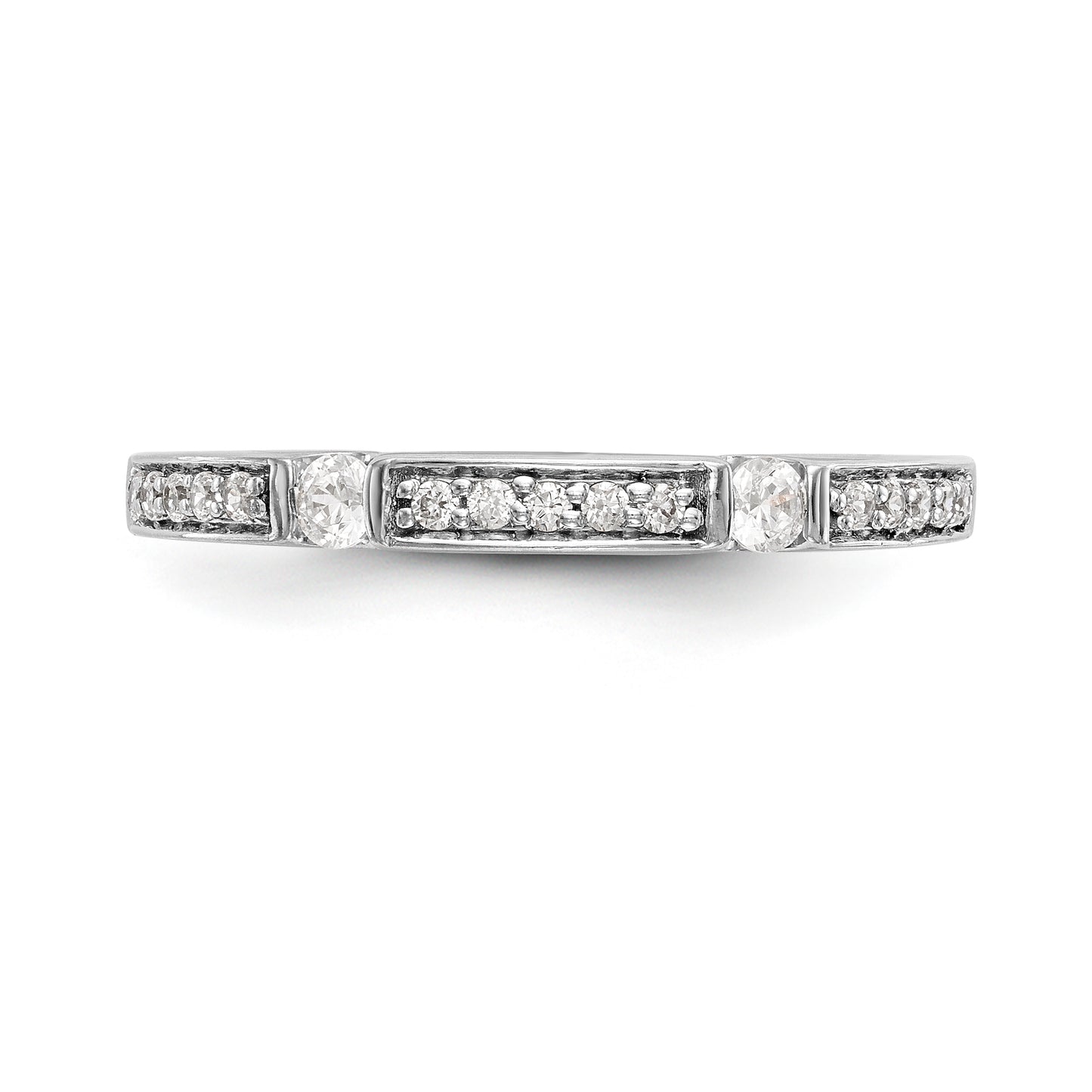 14K White Gold Diamond Band