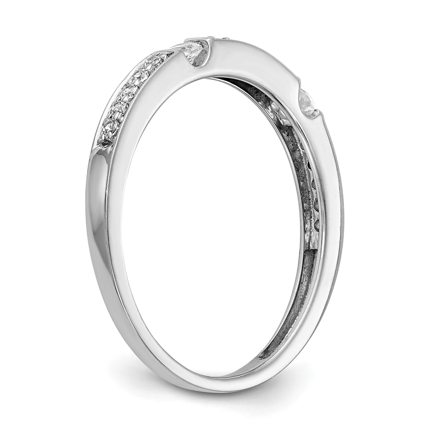 14K White Gold Diamond Band