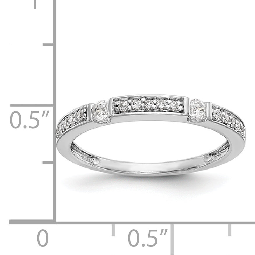 14K White Gold Diamond Band