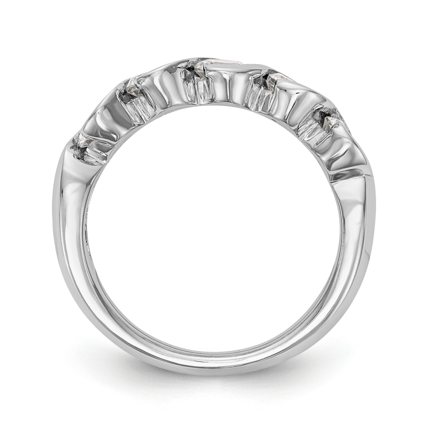 14K White Gold Diamond Band