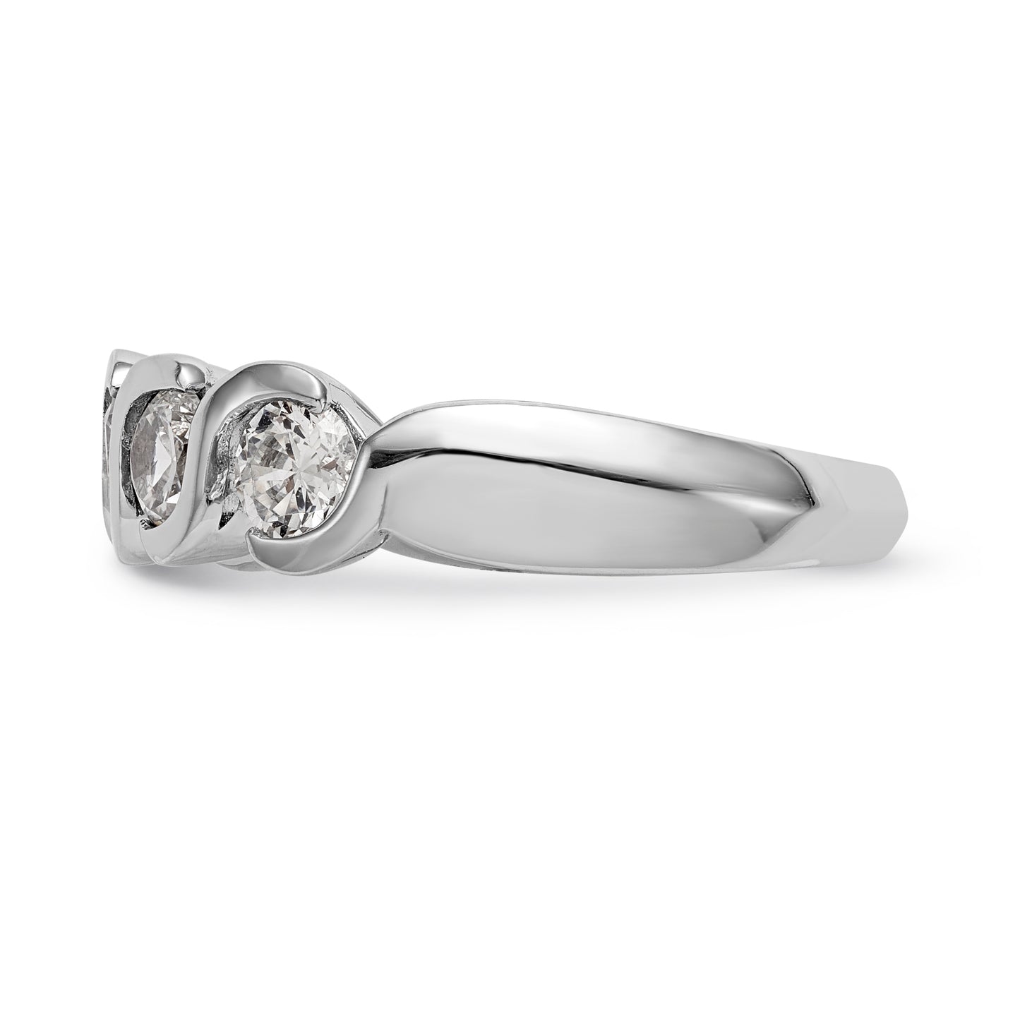 14K White Gold Diamond Band