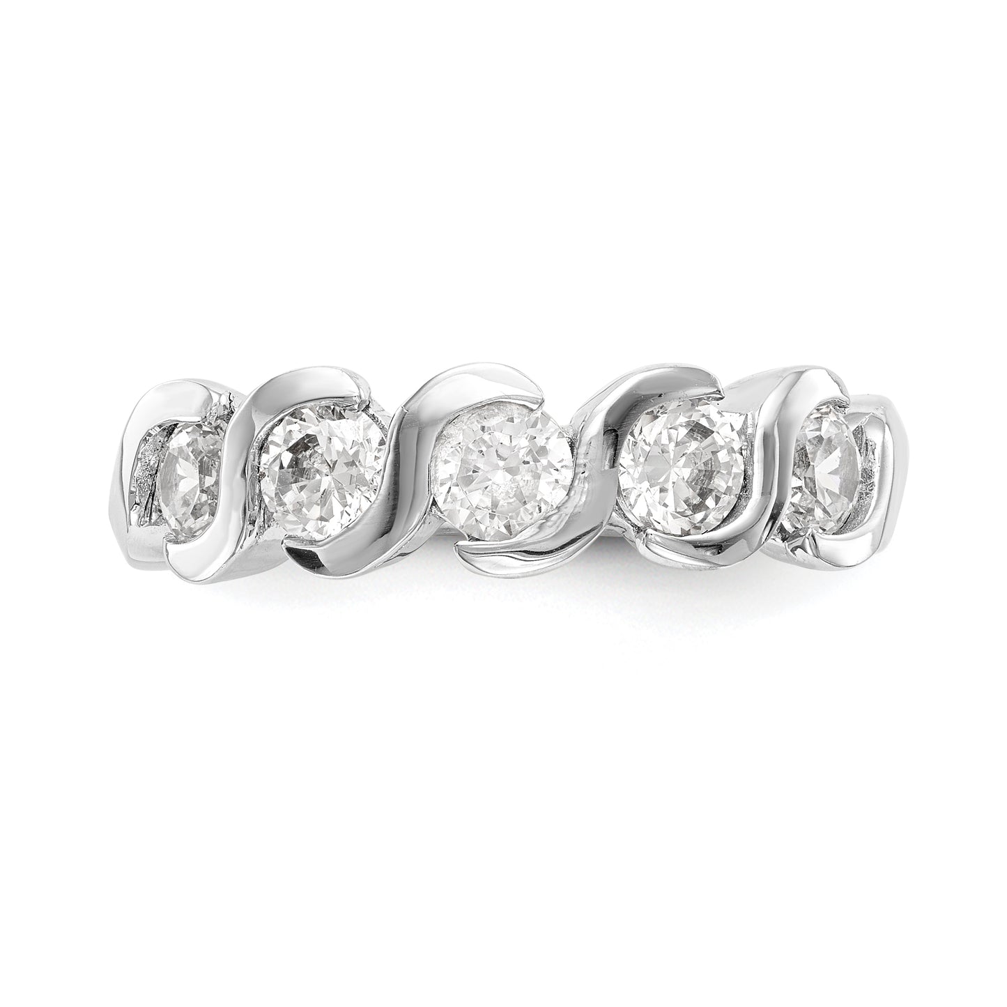 14K White Gold Diamond Band