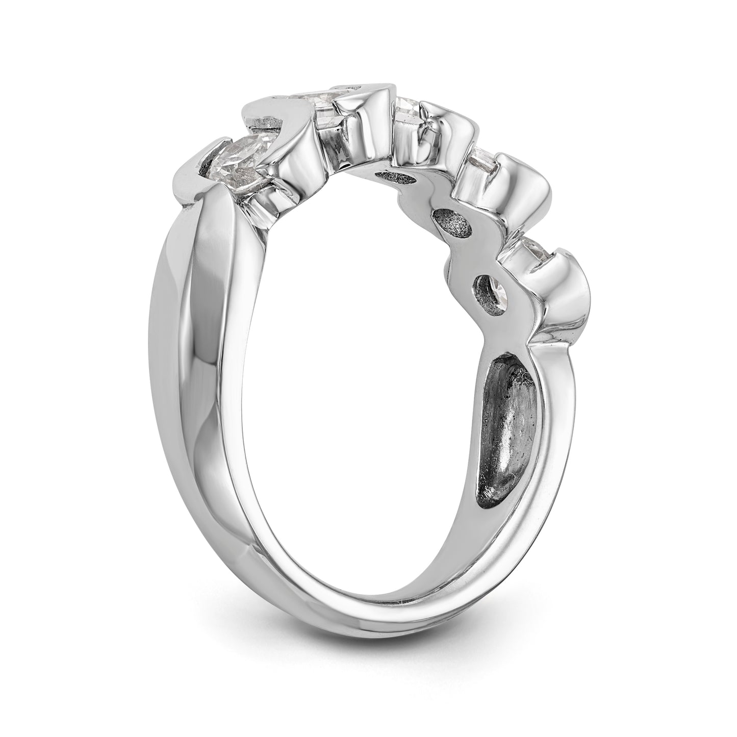 14K White Gold Diamond Band