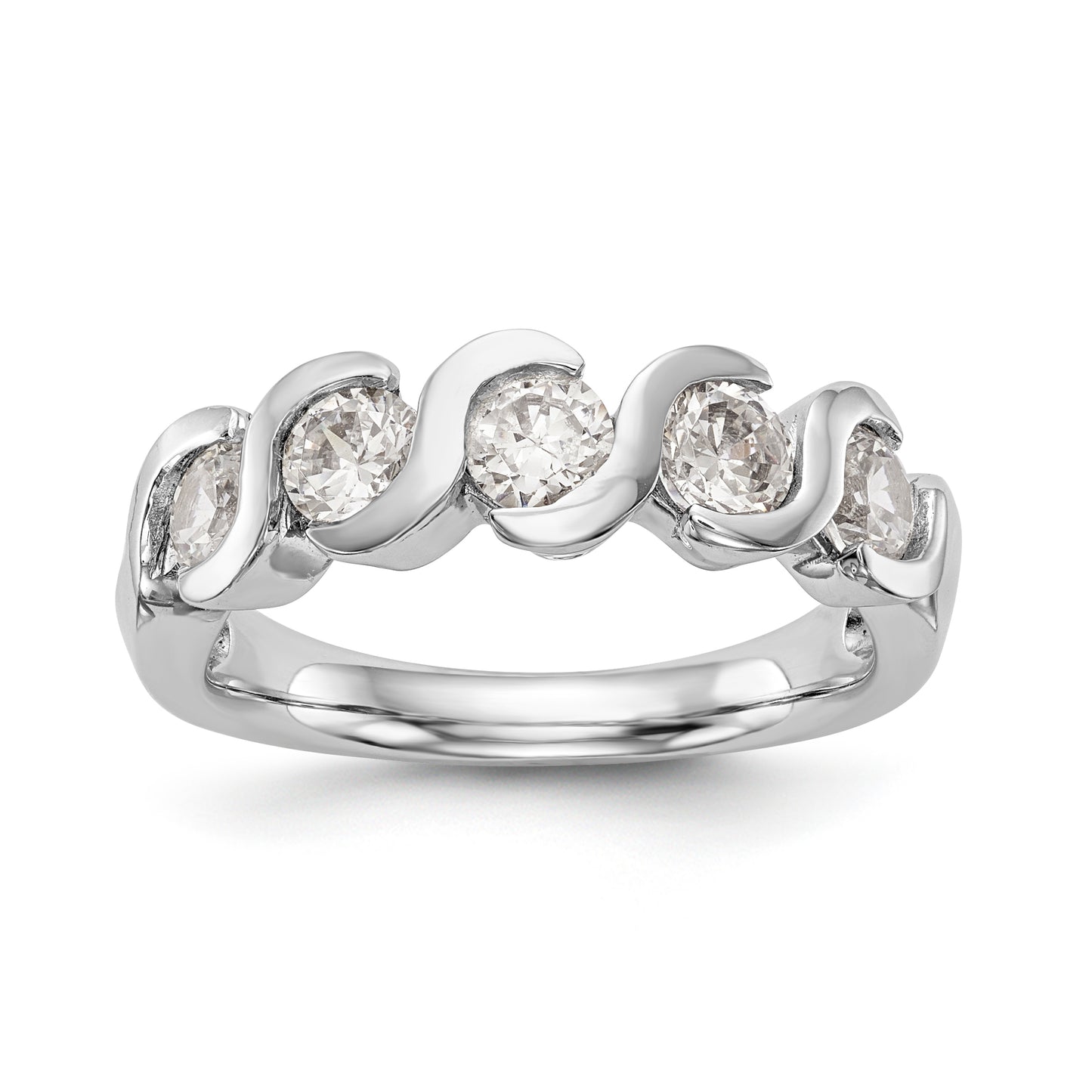 14K White Gold Diamond Band