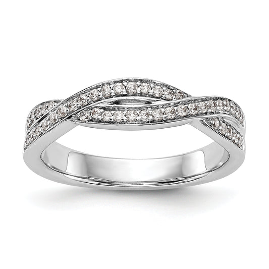 14K White Gold Diamond Band