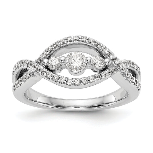 14K White Gold Diamond Band