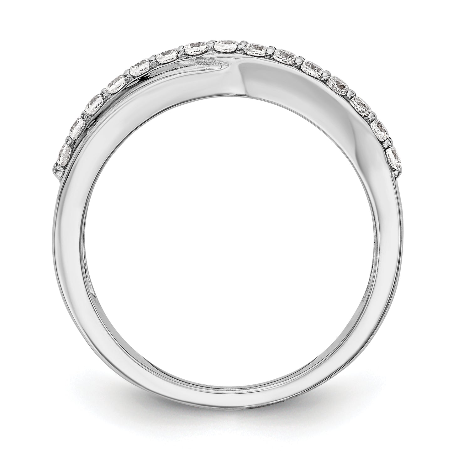 14K White Gold Diamond Band