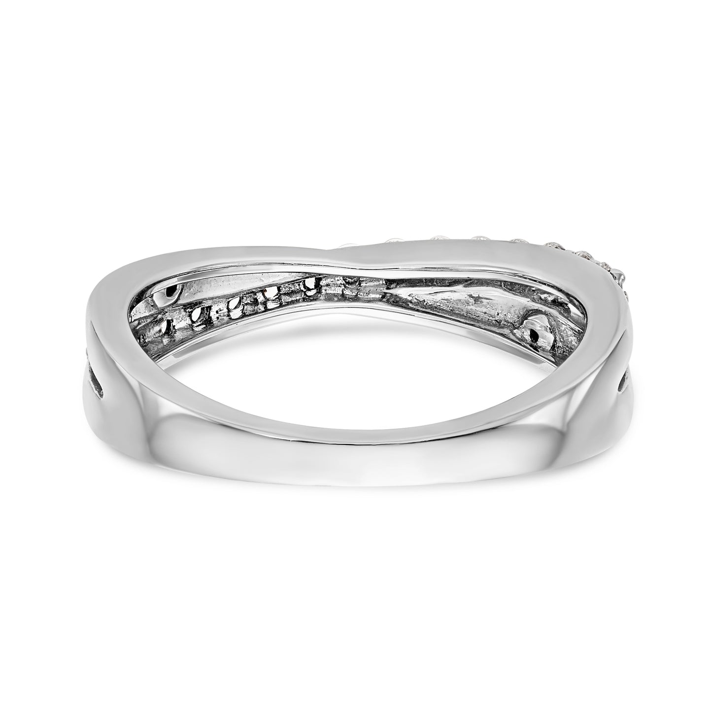 14K White Gold Diamond Band