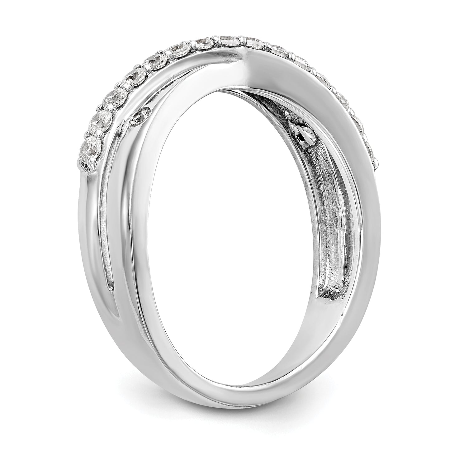 14K White Gold Diamond Band