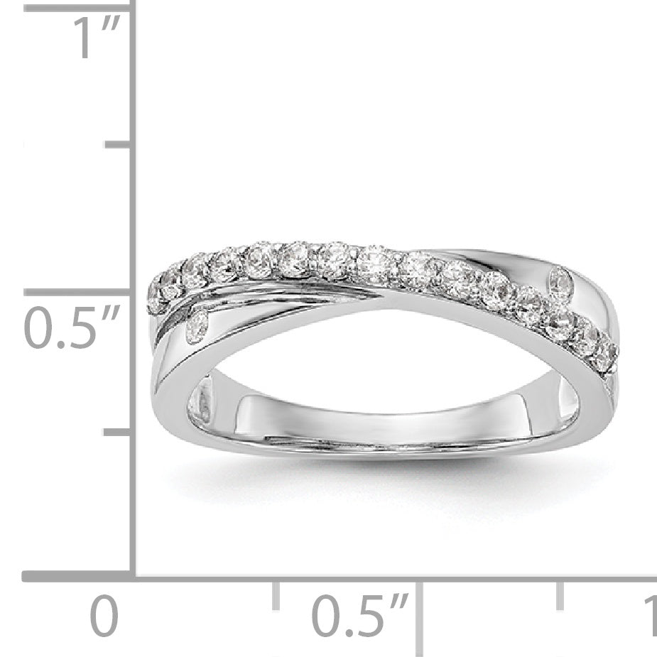 14K White Gold Diamond Band