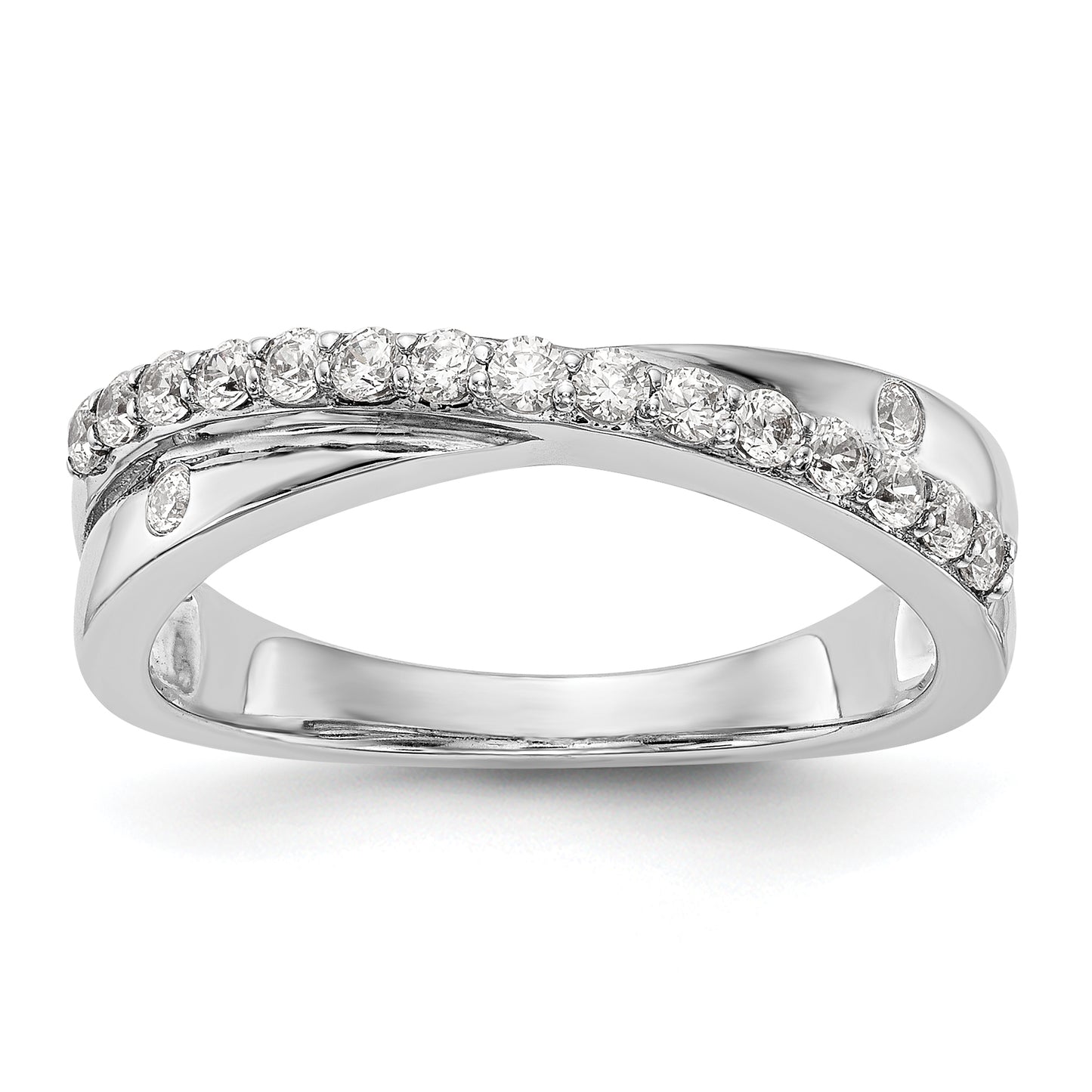 14K White Gold Diamond Band