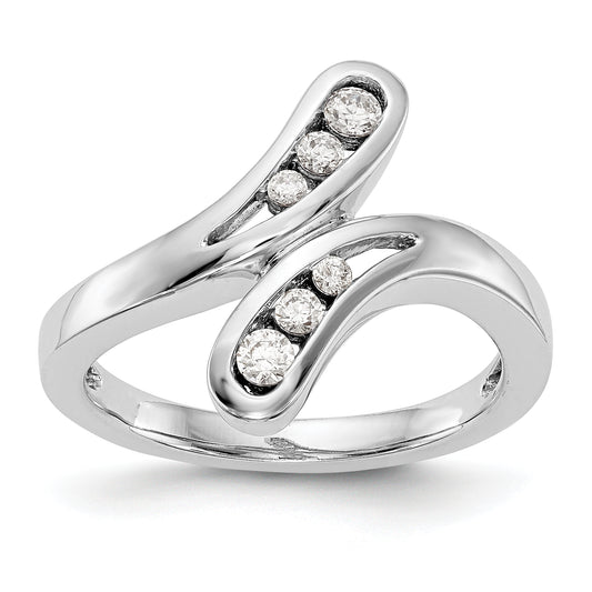 14K White Gold Diamond Band