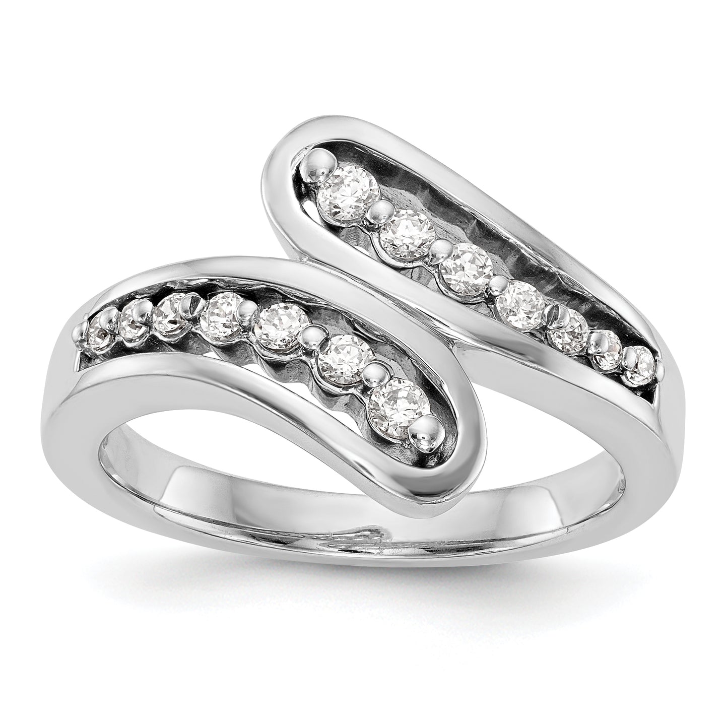 14K White Gold Diamond Band