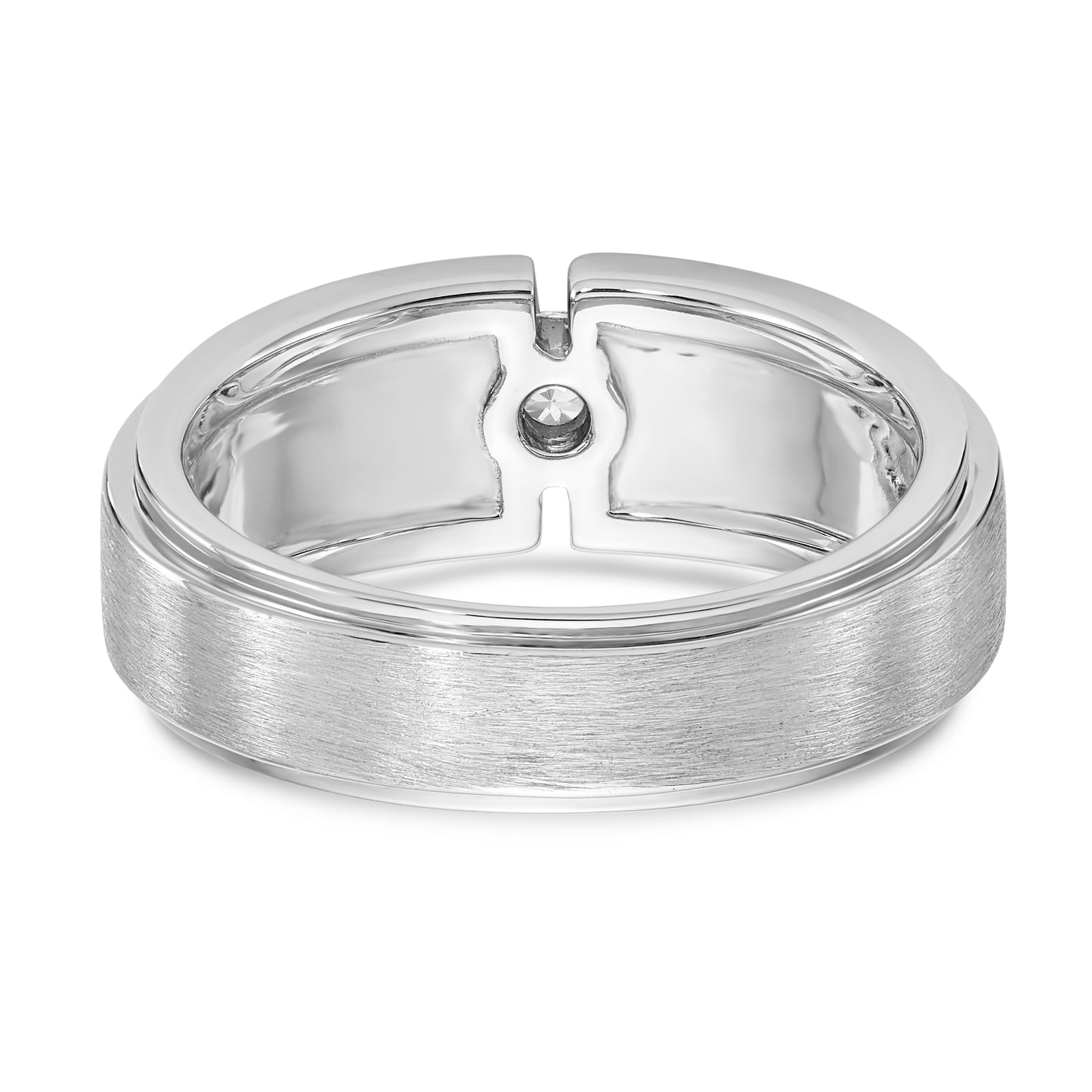 14K White Gold Diamond Men's Band