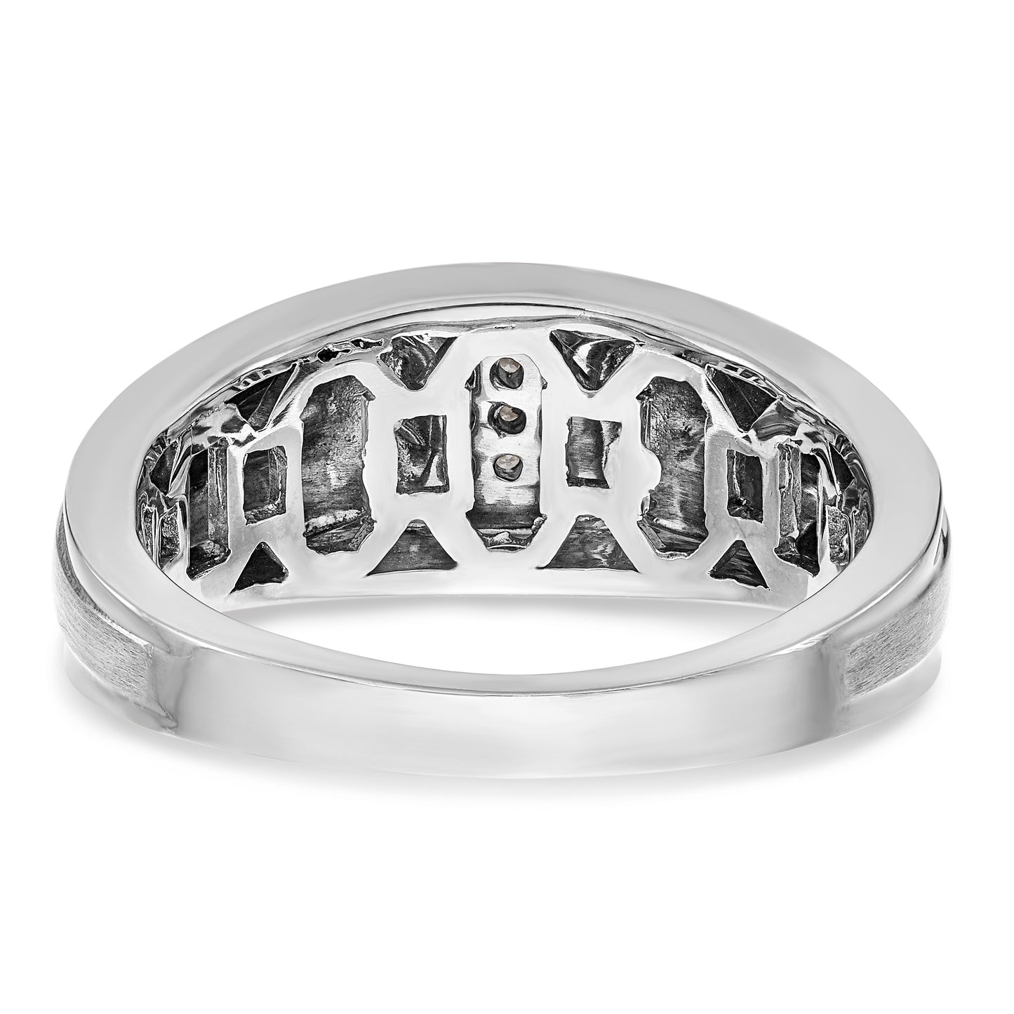 14K White Gold Diamond Men's Band