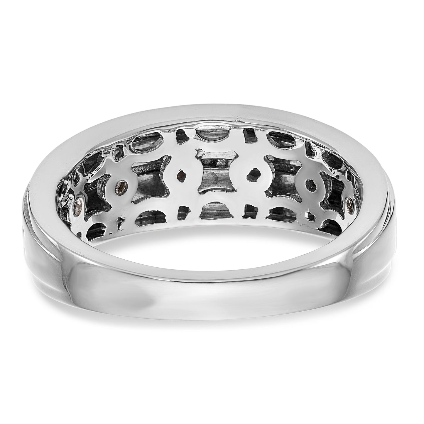 14K White Gold Diamond Men's Band