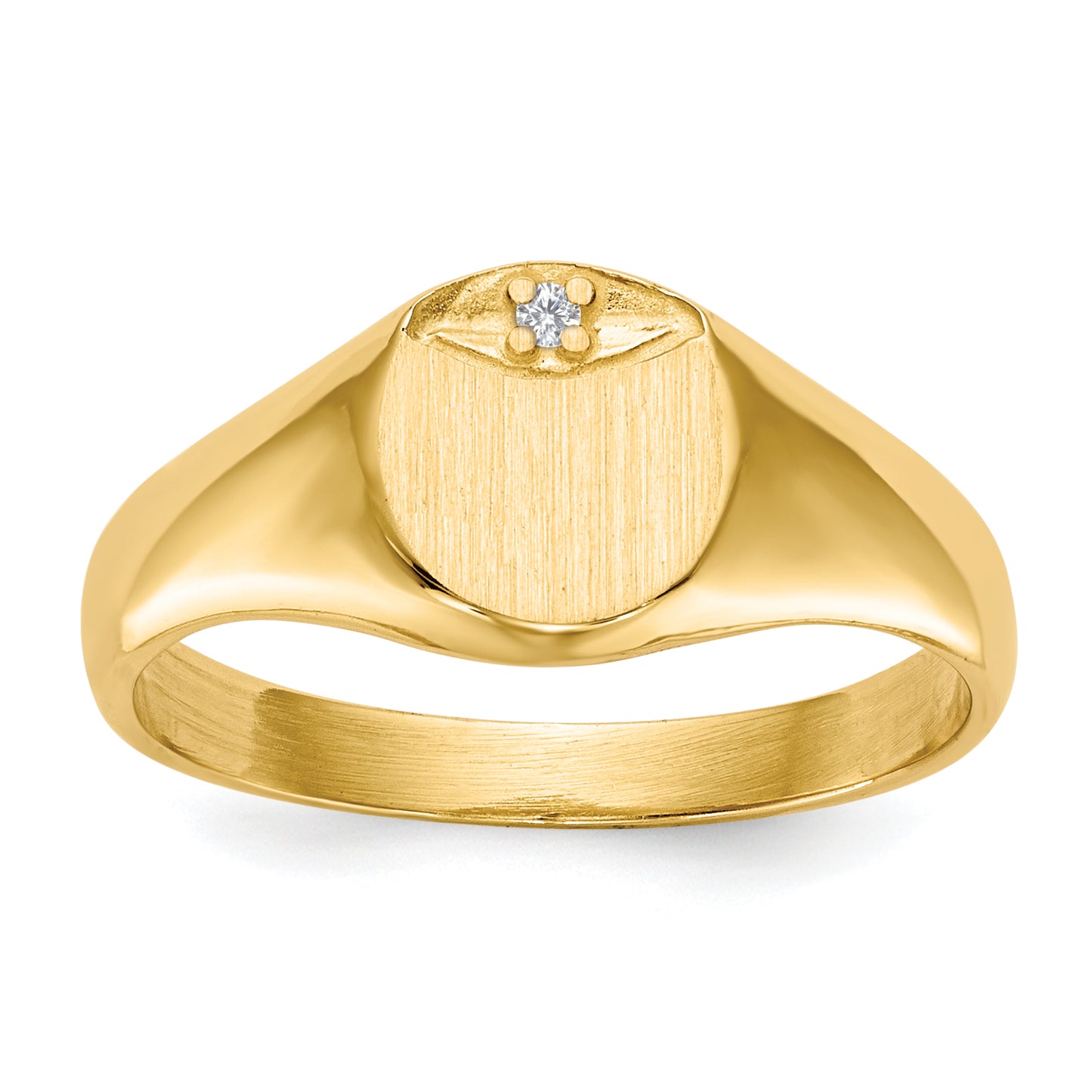 14k AAA Diamond signet ring