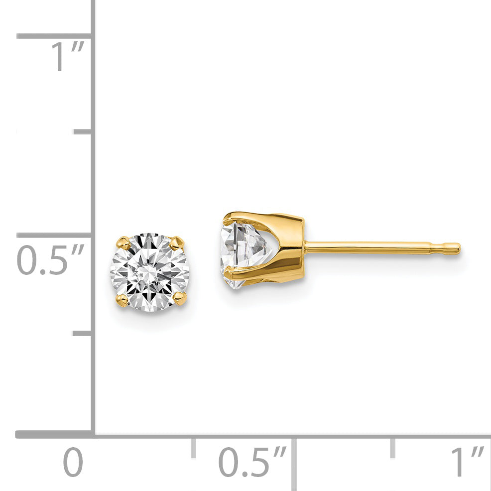 14y .95ct. I1 J K Diamond Stud Push on Post Earrings