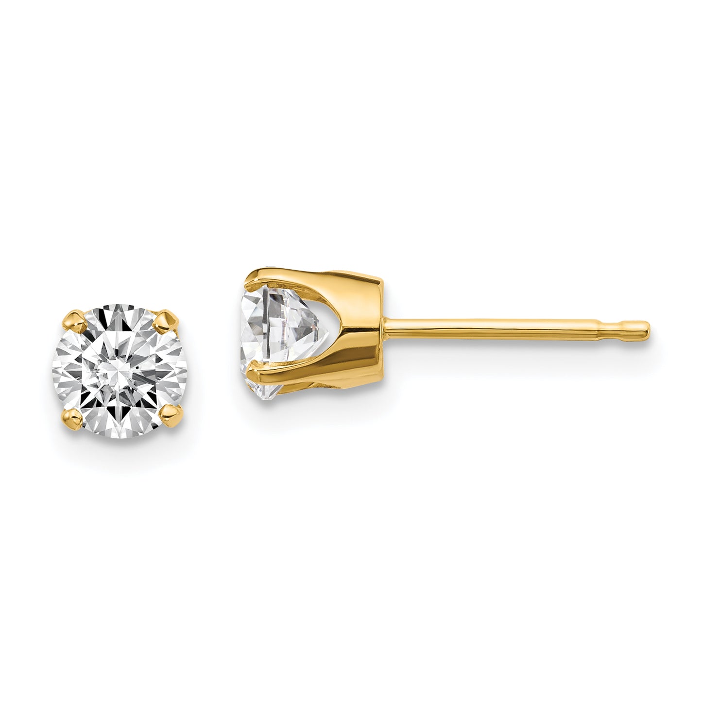 14y .95ct. I1 J K Diamond Stud Push on Post Earrings