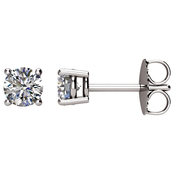 3/4 Carat TW AGS Certified Round Diamond Solitaire Stud Earrings