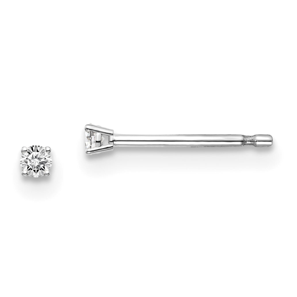 14kw .05ct I1 J K Diamond Stud Push on Post Earrings