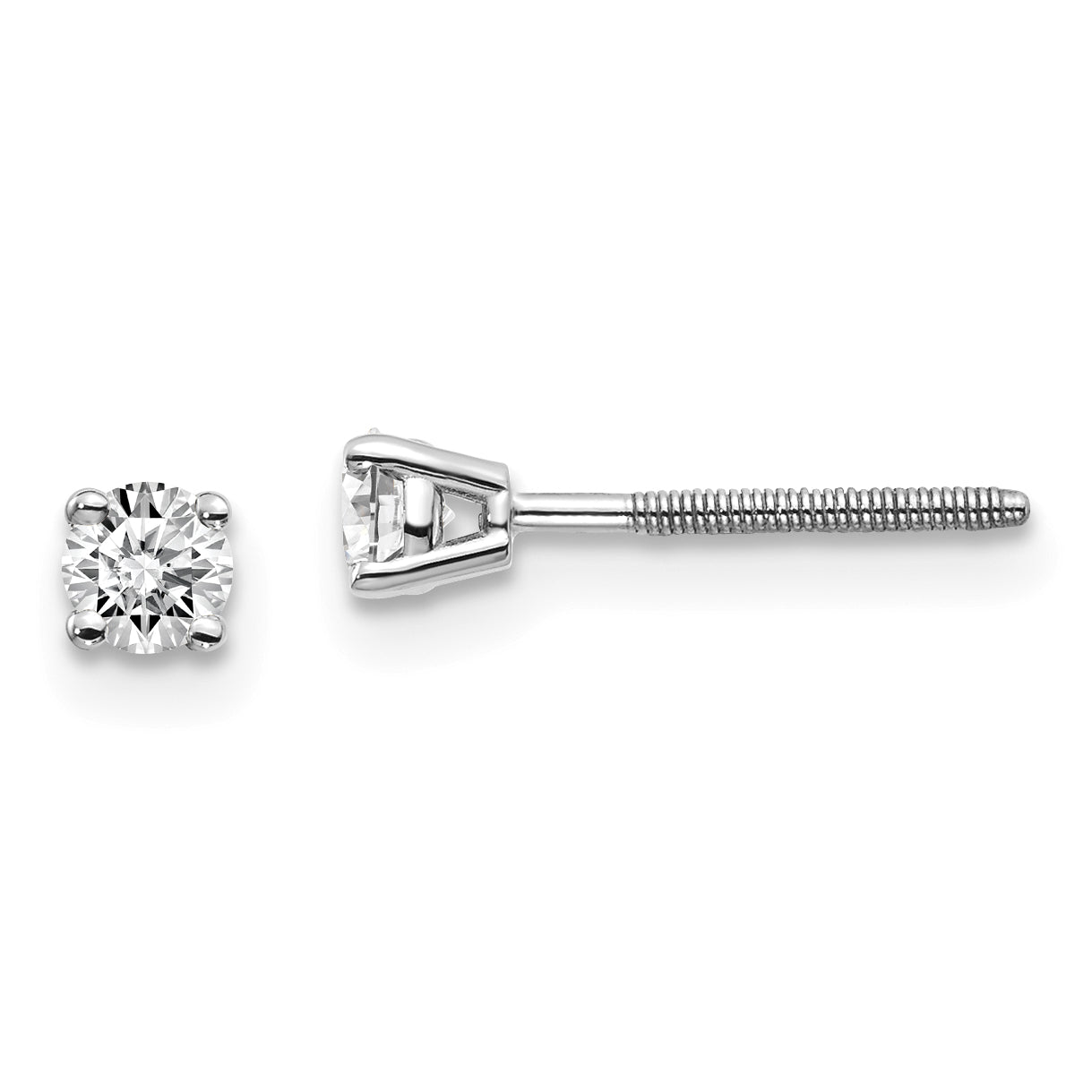 14kw .25ct VS2/SI1 G I Diamond Stud Thread on/off Post Earrings