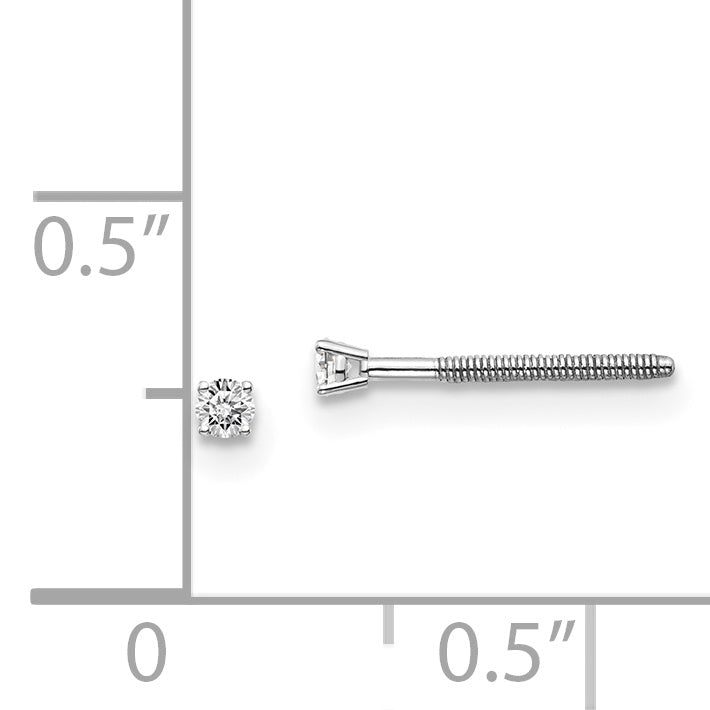 14kw .05ct. SI3 G I Diamond Stud Thread on/off Post Earrings