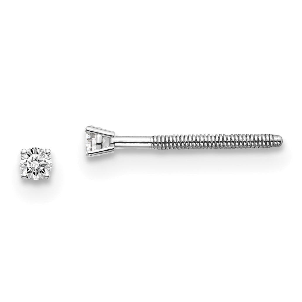 14kw .05ct. SI3 G I Diamond Stud Thread on/off Post Earrings