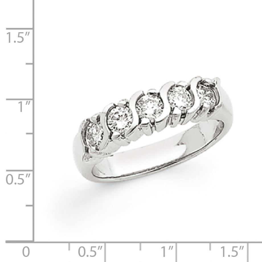 14k White Gold A Diamond Anniversary Band