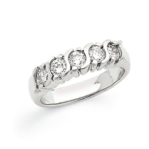 14k White Gold A Diamond Anniversary Band