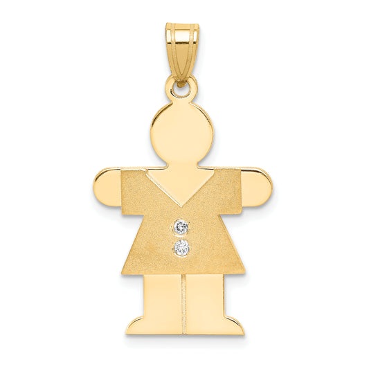 14k AAA Diamond kid pendant