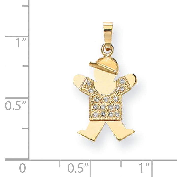 14k A Diamond kid pendant