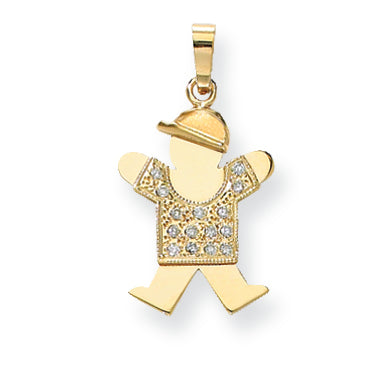 14k A Diamond kid pendant