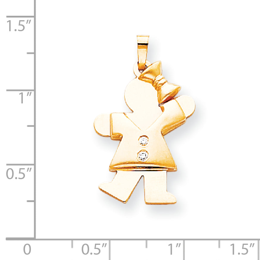 14k AA Diamond kid pendant