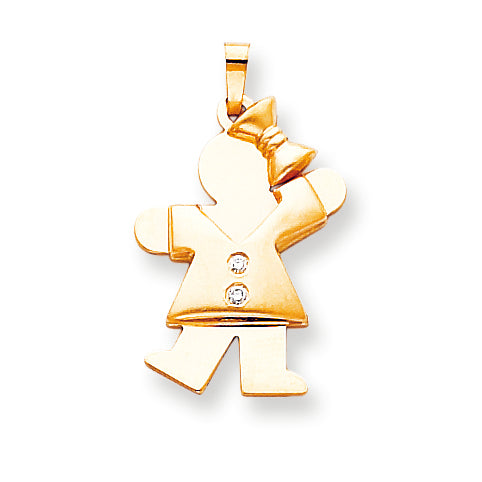 14k AA Diamond kid pendant