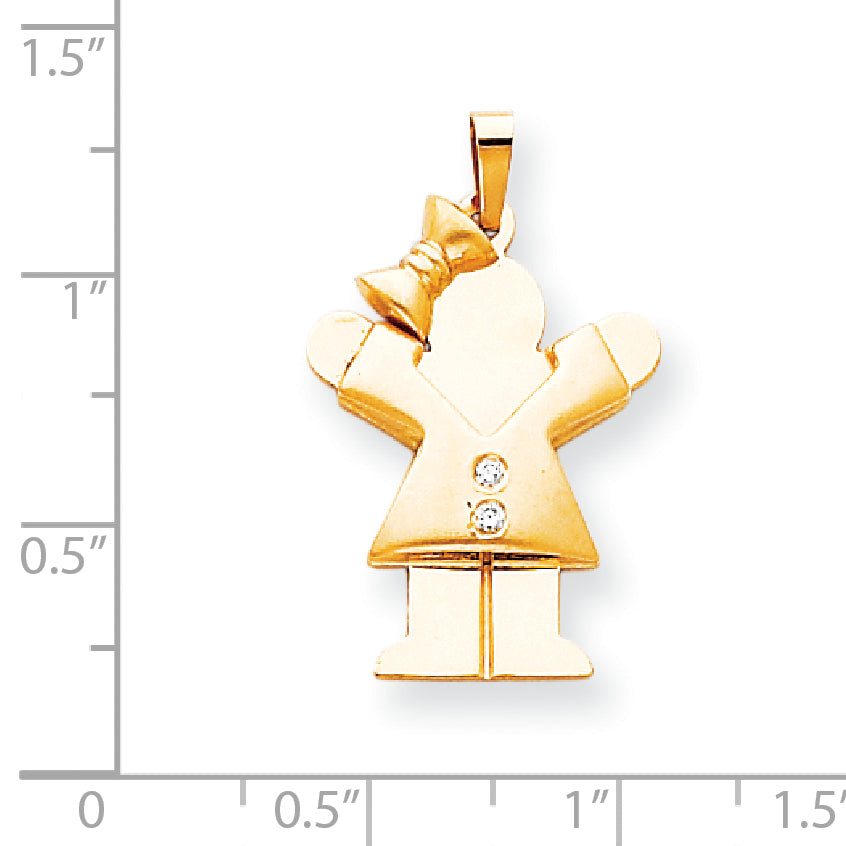 14k A Diamond kid pendant