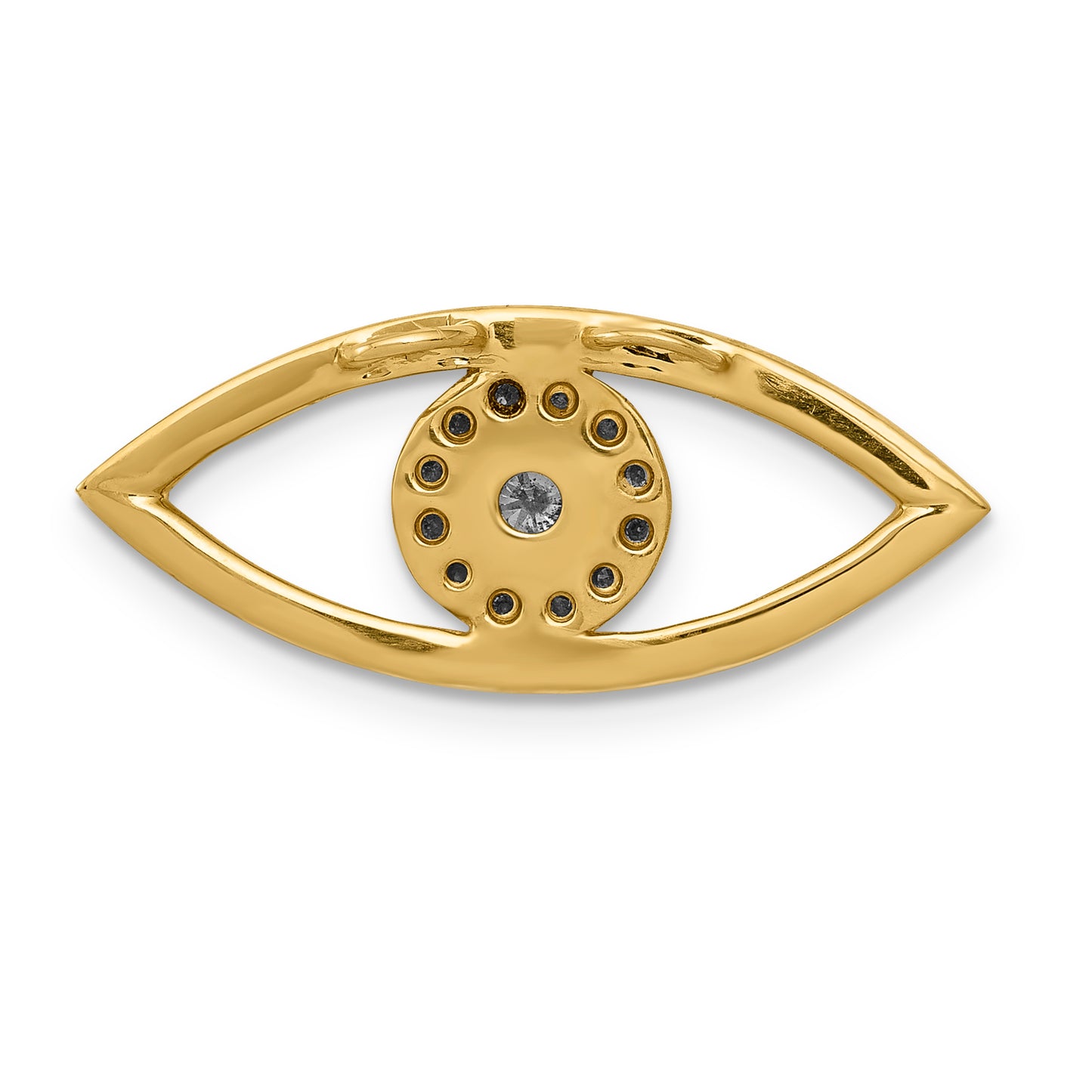 14ky Medium Diamond Evil Eye Pendant