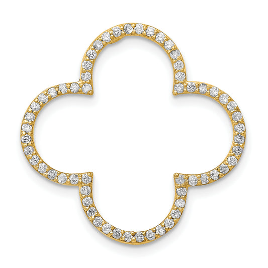 14k Medium Diamond Quatrefoil Design Pendant