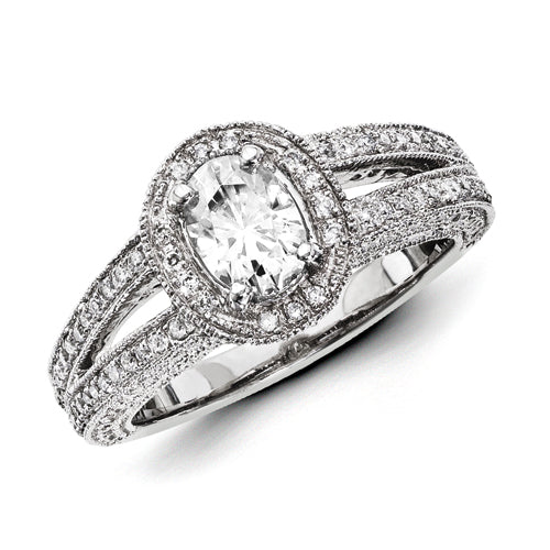 14ky White Gold Diamond/Moissanite Engagement Ring