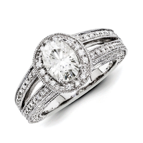 14ky White Gold Diamond/Moissanite Engagement Ring