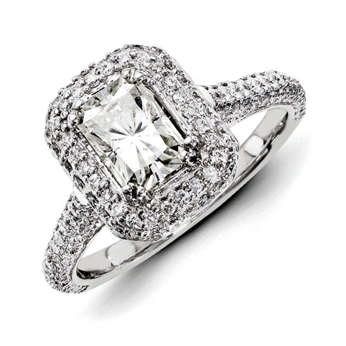 14ky White Gold Diamond/Moissanite Engagement Ring