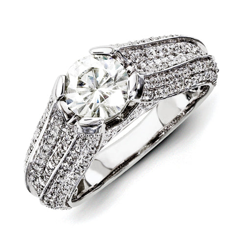 14ky White Gold Diamond/Moissanite Engagement Ring