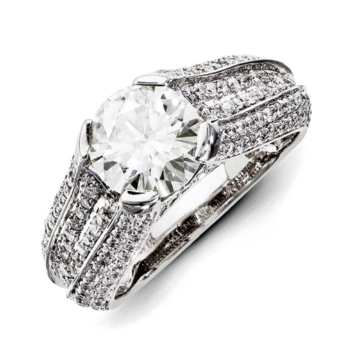 14ky White Gold Diamond/Moissanite Engagement Ring