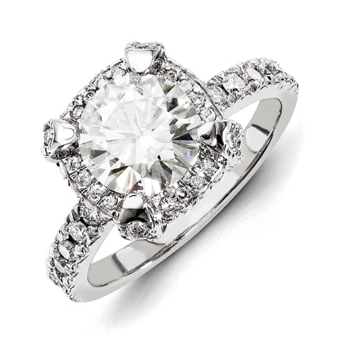 14ky White Gold Diamond/Moissanite Engagement Ring